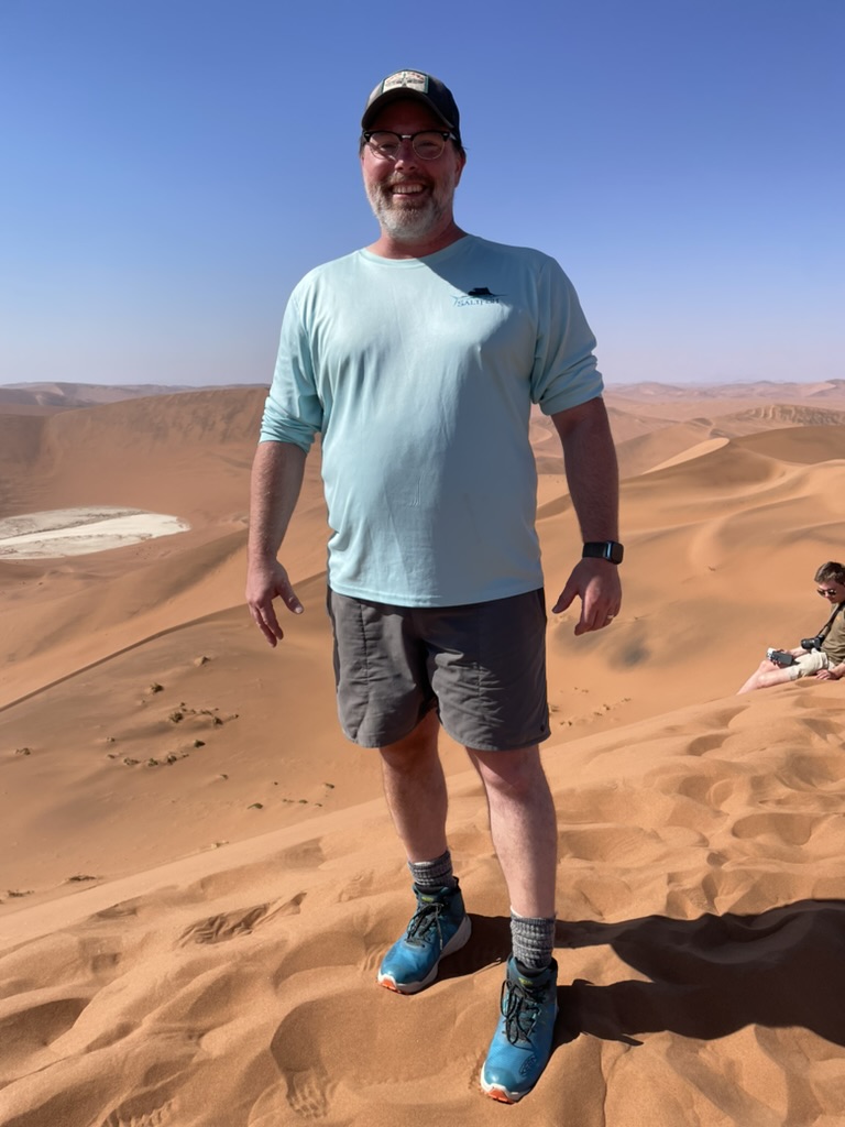 Chris Chizinski on Big Daddy Dune in the Sossusvlei area of the Namib Desert